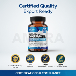 Cápsulas de Colágeno Marino 1200mg, Colágeno de Pescado Hidrolizado Tipo I, OEM, Marca Privada, Suministro al por Mayor - Product Image 3