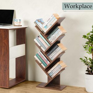 Étagère à livres pour la maison, 7 niveaux, en forme d'arbre, en bois, organisateur de rangement, étagère de présentation pour bureau, salon, salle d'étude - Product Image 5