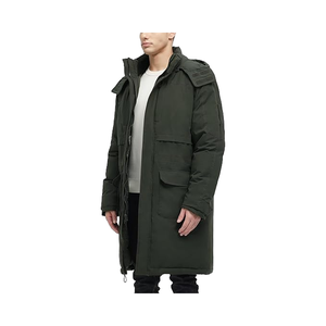 Fabricant de vestes d'hiver personnalisées pour hommes-Manteau long à capuche matelassé avec poches | Factory Direct - Product Image 1