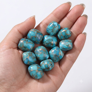 Turquesa azul cobrizo, cabujón largo en forma de cojín, piedra preciosa suelta para la fabricación de joyas - Product Image 4