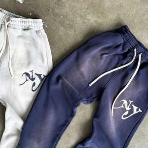 กางเกงวอร์มผู้ชายผ้าฝ้ายซันเฟดเอซิดวอชแฟชั่น พิมพ์ลายสกรีนส่วนตัว เนื้อผ้านุ่มระบายอากาศได้ดี สไตล์สตรีทแวร์ - Product Image 2