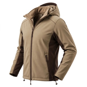 AMKOOR ENTERPRISES Men's Stand Collar Zipper Closure Sporty <b>Fleece</b> <b>Jacket</b> Solid Color Waterproof Polyester Shell Sherpa <b>Lining</b> - Product Image 6