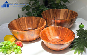 Juego de Tazones para Ensalada de Madera Natural, 3 Piezas, Solo Lavar a Mano, Utensilios Aptos para Alimentos, Hechos en Vietnam - Product Image 6