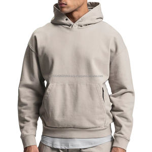 Sweat à capuche surdimensionné personnalisé pour hommes 100% coton Sweat à capuche en éponge française de haute qualité Pull à capuche vierge à épaules tombantes pour hommes - Product Image 2