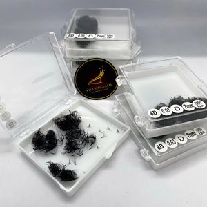 Extensiones de Pestañas de Volumen de Alta Calidad, Fáciles de Aplicar, Base Puntiaguda, 0.03-0.07mm, Curvaturas C CC D DD, Acabado Mate Oscuro, Marca Privada - Product Image 1