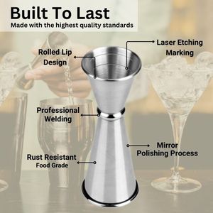 Jigger double en acier inoxydable, réutilisable, durable, portable, écologique, style japonais, outil de bar, tasse à mesurer pour cocktails - Product Image 2