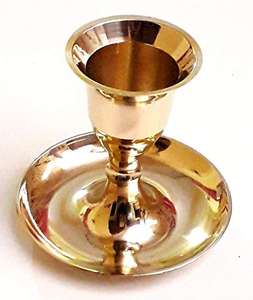 Porte-bougie en laiton classique, support pour bougies chauffe-plat et bougies coniques en métal poli - Product Image 6