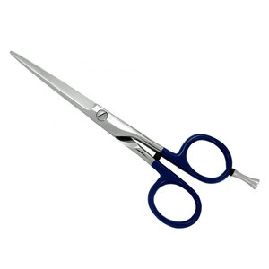 Professional High Quality German Stainless Steel Right-Handed <b>Barber</b> Scissors Silver Blue Medium Handle Ring Sharp <b>Blade</b> Hair - Product Image 1