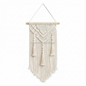 Décoration murale en macramé personnalisable, coton naturel, art décoratif pour la maison et le bureau, exportateur en gros du Vietnam - Product Image 6