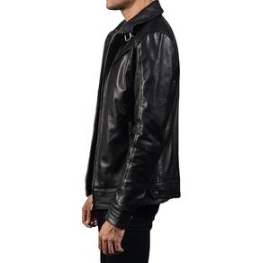 Vente en gros vestes en cuir de haute qualité pour hommes printemps automne solide col montant personnalisé bonne qualité veste pour hommes à la mode - Product Image 3