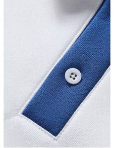 Sweat-shirt polo oversize pour homme, style preppy, à rayures blanches et bleues, col boutonné, manches longues, pour l'automne, style Californie, côte ouest - Product Image 4