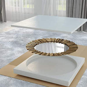 <b>Large</b> Modern Round Lightweight Metal Decorative Wall Mirror with Floral <b>Frame</b> for Home Use Handmade - Product Image 3