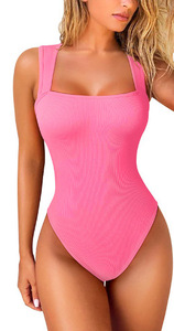 Women's High Waist White Knitted Sleeveless Jumpsuit Square Collar Tummy Control <b>Shapewear</b> Sexy Club Wear Spring Summer - Product Image 4