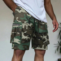 Shorts amples en coton écologique camouflage pour homme, style streetwear urbain, anti-plis, respirants, taille élastique, logo personnalisé