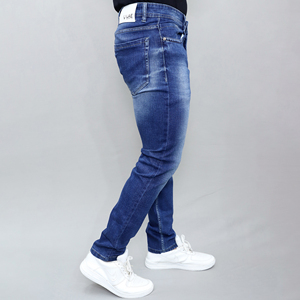 Jeans en denim décontractés pour hommes, nouvelle collection Gex, taille mi-haute, extensibles, bleu clair - Product Image 2