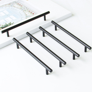 Durable Modern Matte Black T-<b>Bar</b> Cabinet <b>Pull</b> Minimalist Iron Hardware <b>for</b> Kitchen Dining Bathroom Nightstands - Product Image 1
