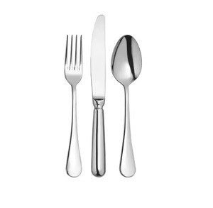 Ensemble de couverts minimalistes avec manches blanches et couverts en acier inoxydable poli miroir pour les dîners de mariage - Product Image 5