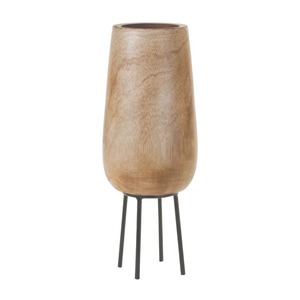 Grand vase en terre cuite, décoration de table minimaliste géométrique, brun neutre - Product Image 4