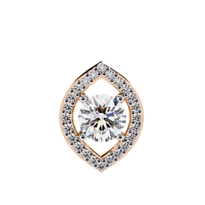Gold Plated Diamond Pendant Oval Open <b>Frame</b> Charm Round Brilliant Stone Luxury Jewelry for Women - Product Image 1
