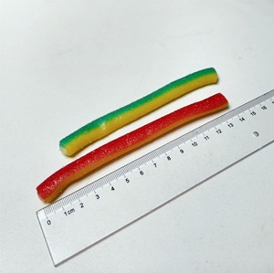 Bonbons gélifiés acidulés halal bicolores de haute qualité en gros, barres gélifiées sandwich en boîte - Product Image 5