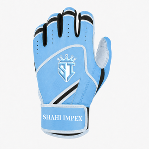 Guantes de Bateo SHAHI IMPEX de Cuero Azul Claro Tejido de Alta Calidad, con Logotipo Personalizado, Acolchados, Transpirables, con Cierre de Gancho y Bucle, Unisex, para Entrenamiento - Product Image 3