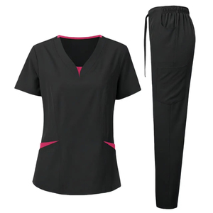 Conjunto de Uniforme Médico Quirúrgico para Enfermería, Hospital, Blusa de Manga Corta y Pantalones, Uniforme de Enfermera, Traje de Spandex al por Mayor - Product Image 3