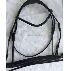 Brida de cuero ecuestre duradera más vendida con decoración de cristales de roca acolchada suave Proveedor superior Fabricante mayorista - Product Image 4