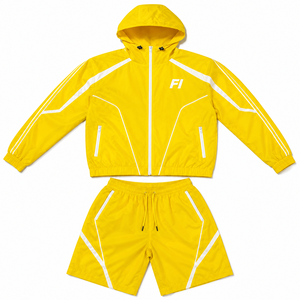Conjunto Deportivo de Nylon, Chaqueta Cortavientos con Cierre y Pantalones Cortos, Estilo Moderno, de Alta Calidad, para Hombre - Product Image 3