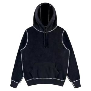 Sweat à capuche en molleton vintage délavé à l'acide, imprimé numériquement, 300/430 GSM, poids lourd, avec surpiqûres contrastées, 2026 - Product Image 2