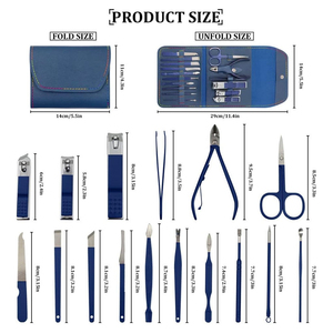 Wholesale Prices Classic Manicure <b>Kit</b> With Stainless Steel Tools <b>Nail</b> Clipper Set Portable Bag For Adult Use - Product Image 4