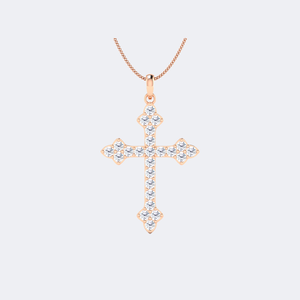 Collier pendentif croix serti de diamants ronds 2,65 carats - Product Image 3