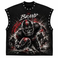 Camiseta sin Mangas con Estampado Gráfico Personalizado DTG, 100% Algodón Jersey, Logotipo Personalizado, Moda Unisex, Corte Holgado, Estilo Urbano