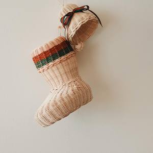 Accesorios de decoración navideña, medias navideñas de ratán, mejor precio, medias navideñas tejidas a mano, bota de Papá Noel - Product Image 2