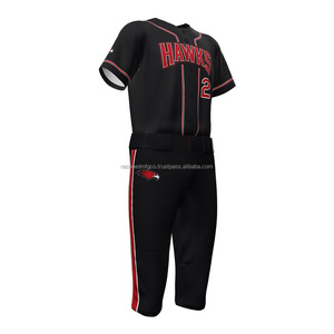 Uniformes de baseball OEM en gros 100% polyester Concevez vos propres uniformes de baseball et softball pour hommes ensemble maillot et pantalon - Product Image 4