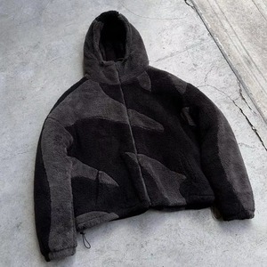 Men Sherpa <b>Lined</b> <b>Fleece</b> <b>Jacket</b> Hooded Zip Up Sherpa Sherpa Coat Patchwork Casual Outerwear - Product Image 6
