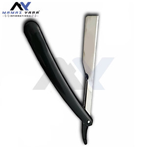 มีดโกนหนวดแบบตรง Shavette Barber สำหรับมืออาชีพ สีดำ พับได้ สำหรับช่างตัดผม ผู้ชาย ใช้สำหรับโกนหนวด ทำจากสแตนเลส - Product Image 5