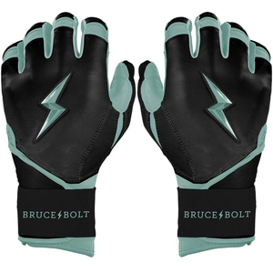 Guantes de Béisbol Personalizados de Cuero Sintético Negro y Verde Menta con Soporte para Muñeca y Cierre de Gancho y Bucle para Mano Izquierda/Derecha - Product Image 1