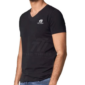 ออกแบบโลโก้ของคุณเอง เสื้อยืดคอกว้างทรงหลวมสำหรับผู้ชาย พิมพ์ลาย ผ้าฝ้าย 100% เสื้อยืดคอกว้างสไตล์สตรีทแวร์ - Product Image 4