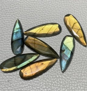 Piedra Preciosa Natural de Labradorita de Diseño, 10x20mm, Fuerte Multibrillo, Corte Facetado en Forma de Pera Larga, Suministro para Fabricación de Joyería, Venta al Por Mayor - Product Image 1
