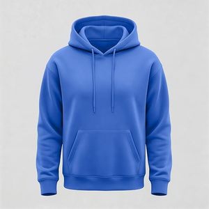 เสื้อฮู้ดผู้ชายสีฟ้าอ่อน ทรงปกติ ผ้าถัก สีพื้น สไตล์ลำลอง - Product Image 5