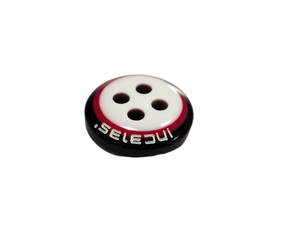 Custom Logo Round Resin 4-Hole Flatback Polished Embossed Beaded Dry Cleaning Shirt Sweater Garment Sewing Accessories <b>Buttons</b> - Product Image 3