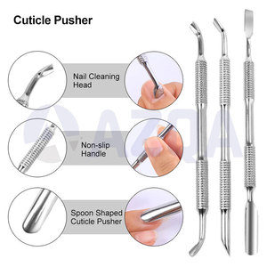 Empujador y Recortador de Cutículas Profesional de Acero Inoxidable de Doble Cara para el Cuidado de las Uñas, Eliminación de Piel Muerta y Callosidades - Product Image 2