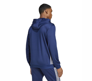 Sudadera con Capucha Azul para Hombre con Cremallera de Rayas Rojas, Corte Regular Informal, Felpa Francesa, para Otoño - Product Image 2