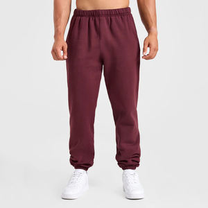 Pantalon de survêtement décontracté pour homme, personnalisable avec logo, en molleton de coton épais, taille et chevilles élastiques, vente en gros - Product Image 1