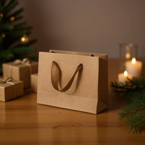 Sacchetto Regalo in Carta Kraft 22x10x18 Cm con Manici per Confezioni Regalo - Product Image 2