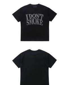 เสื้อยืดคอตตอนโอเวอร์ไซส์สำหรับผู้ชาย พิมพ์ลายตัวอักษรประดับเพชร สไตล์สตรีทแวร์ คอกลม แขนสั้น - Product Image 2