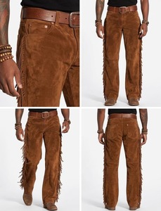 Custom Smart Range <b>Men's</b> Cow Suede Leather Pants Soft Leather <b>Jean</b> Style Casual Trousers Wholesale Supplier Odm/oem Manufacturer - Product Image 3