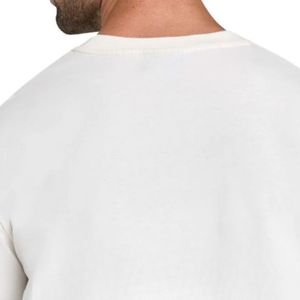 Mens Ivory Oversized T-Shirt 100% Cotton 190 GSM Streetwear Staple Tee Printed Front <b>Back</b> Logo <b>Drop</b> Shoulder Relaxed Fit Shirt - Product Image 2