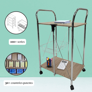 Vente en gros Chariot à thé moderne en acier avec quatre roulettes Chariot de service léger et pliable pour la cuisine - Product Image 3