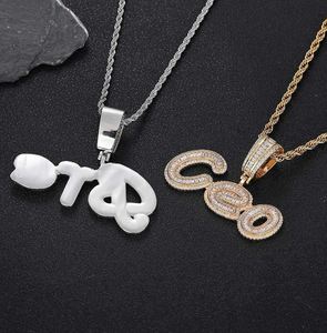 Collar con Colgante de Hip Hop Personalizado con Nombre, Letra Inicial con Diamantes Baguette, para Mujer, Regalo - Product Image 2